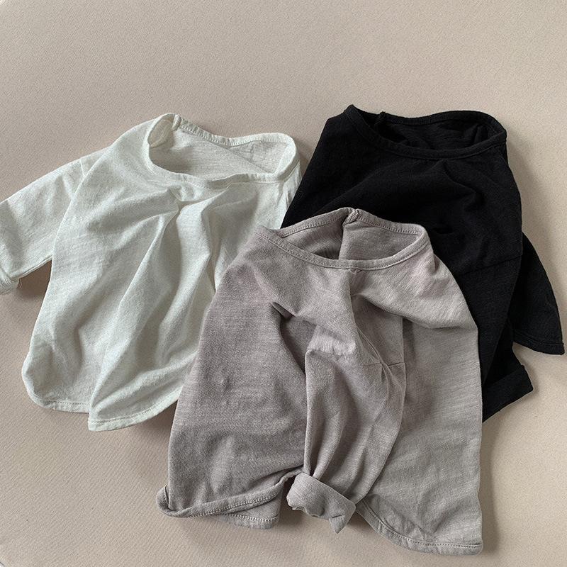 Langärmiges T-Shirt Vielseitiges koreanisches Basic-Shirt Mädchen- und Jungenbekleidung Baby-Oberteil