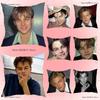 L-Leonardo Dicaprio Young Anime Povlak na polštář Protiprachový povlak na polštář Neviditelný zip Hedvábný krátký plyš Potah na polštář na pohovku