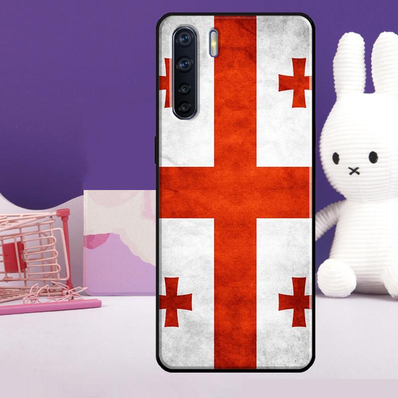 Georgia Grunge Flag Case For Oppo A18 A38 A78 A98 A58 A60 A80 A40 A96 A76 A16 A94 A74 A54 A15 A17 A57 A77 A5 Pro