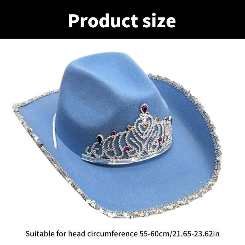 Jeweled Crystal Cowboy Hats Bride Hat Panama Hat for Bachelorette Party Cowboy Hats for Club Stage Shows