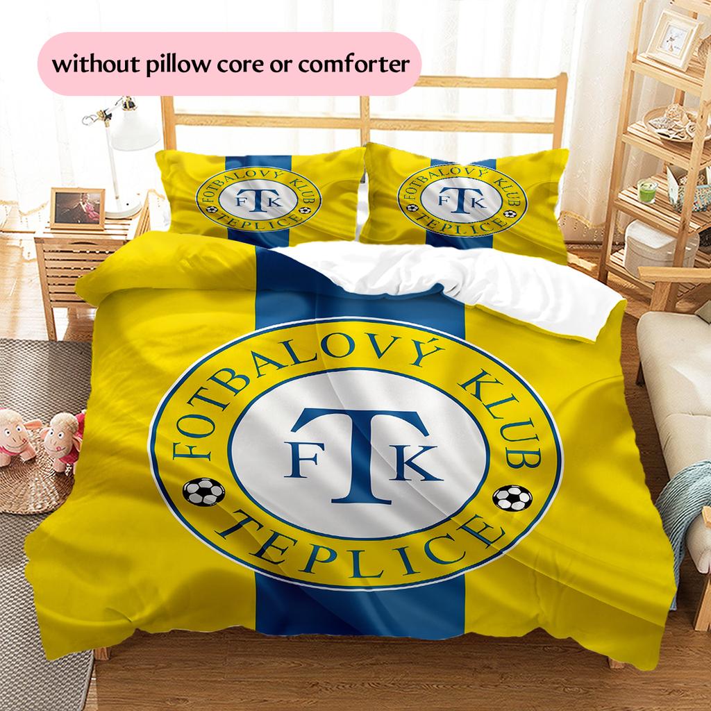 Teplice team logo Pattern Bedding Home Decoration Birthday Gift (1 * duvet cover + 2 * pillowcase, without core)