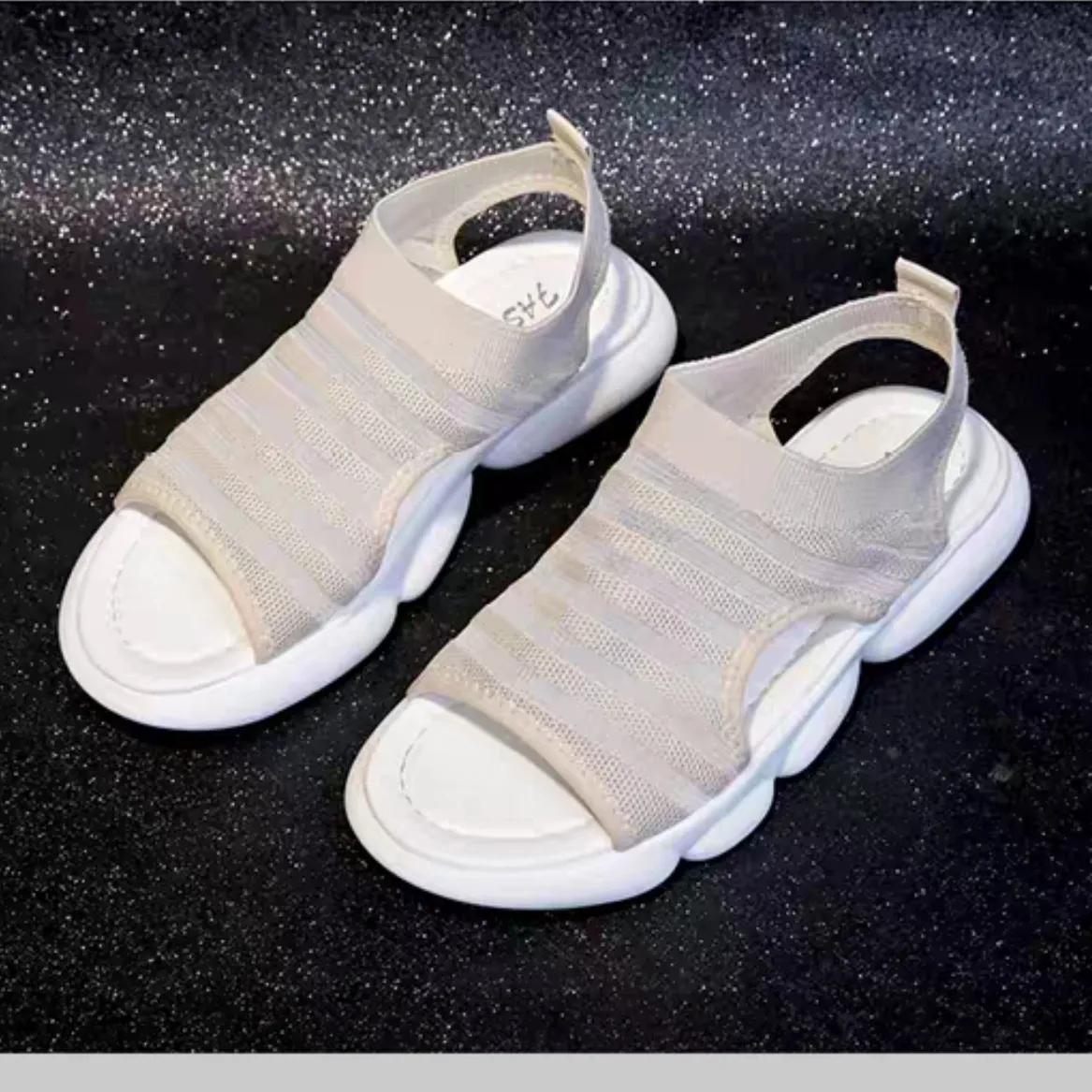 

Сандалии женские летние новые спортивные туфли студентки корейская версия модной универсальной обуви 35 бежевый