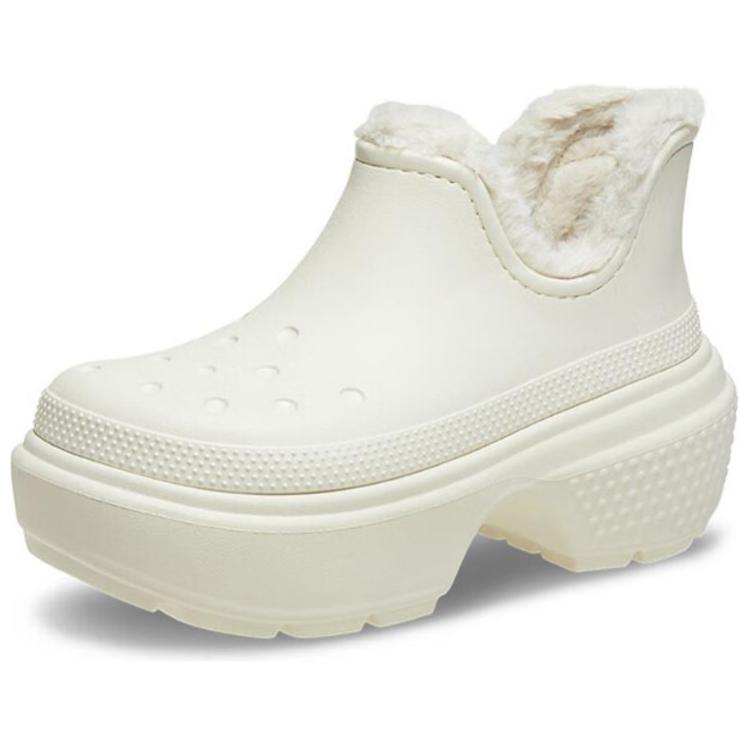 Crocs Stomp Simple Versatile Short Boots Unisex boots White 210673-0JI