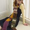 Soft Fabric Knitted Scarf Irregular Tassel Long Scarf Warm Stripe Scarf  Autumn Winter