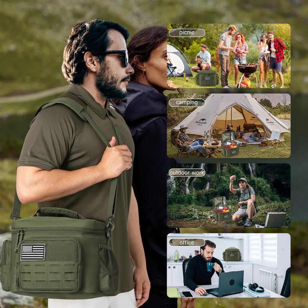 Taktische Lunchbox für Männer Outdoor Strapazierfähige Lunchtasche Arbeit Auslaufsicher Isoliert Langlebig Thermische Kühlertasche Mahlzeit Camping Picknick Praktische Nutzung
