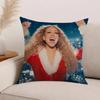 Funda de almohada Merry Christmas de la cantante Mariah Carey Cojines de oficina Adecuado para sofá coche dormitorio Funda de cojín decorativa