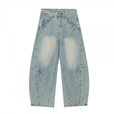 Vintage Washed Denim Wide Leg Straight Cut Jeans Men Women Streetwear Loose Fit Casual Pants 2025 Fall