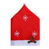 Christmas Chair Cover Non-Woven Santa Hat Shape Red Xmas Chair Back Covers with Snowflake