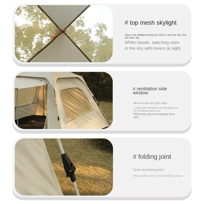 Zelt 2-in-1 Outdoor Camping Camping Automatisch Schnell Öffnen Tragbar Klappbar Komplettset Regenwasserdicht