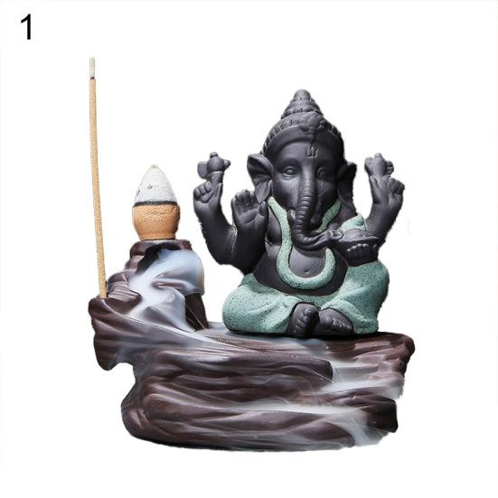 Indien Elefant Gott Ganesha Rückfluss Weihrauch Brenner Räuchergefäß Halter Geschenk Dekoration