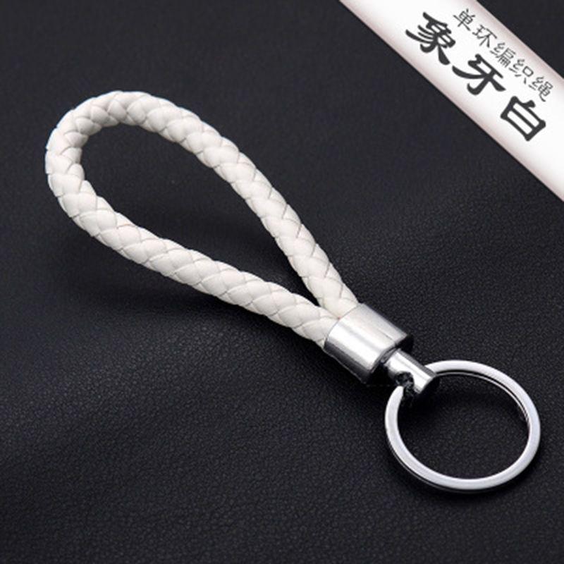 Handmade Braided Leather Keychain: Thick Cord for Practical Waist or Bag Hanging, Perfect for Couples.