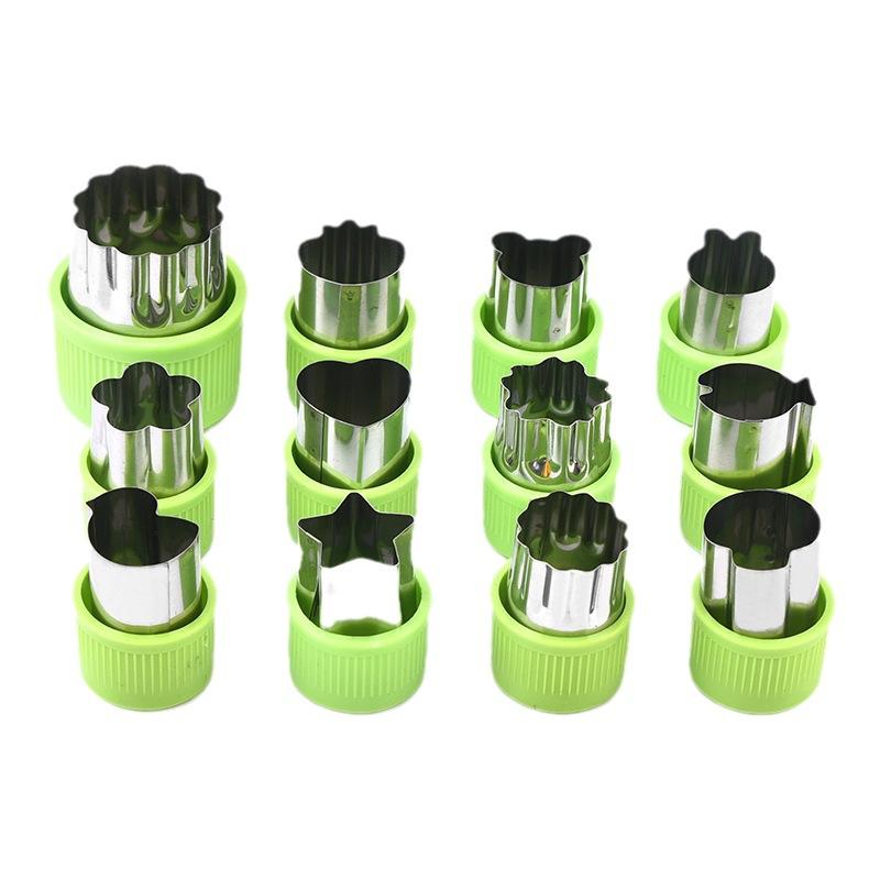 Stainless Steel Fruit Cutting Embossing Mold Small Wonton Biscuit Mold Heart/Flower Shape Vegetables Cutter Kitchen Tools