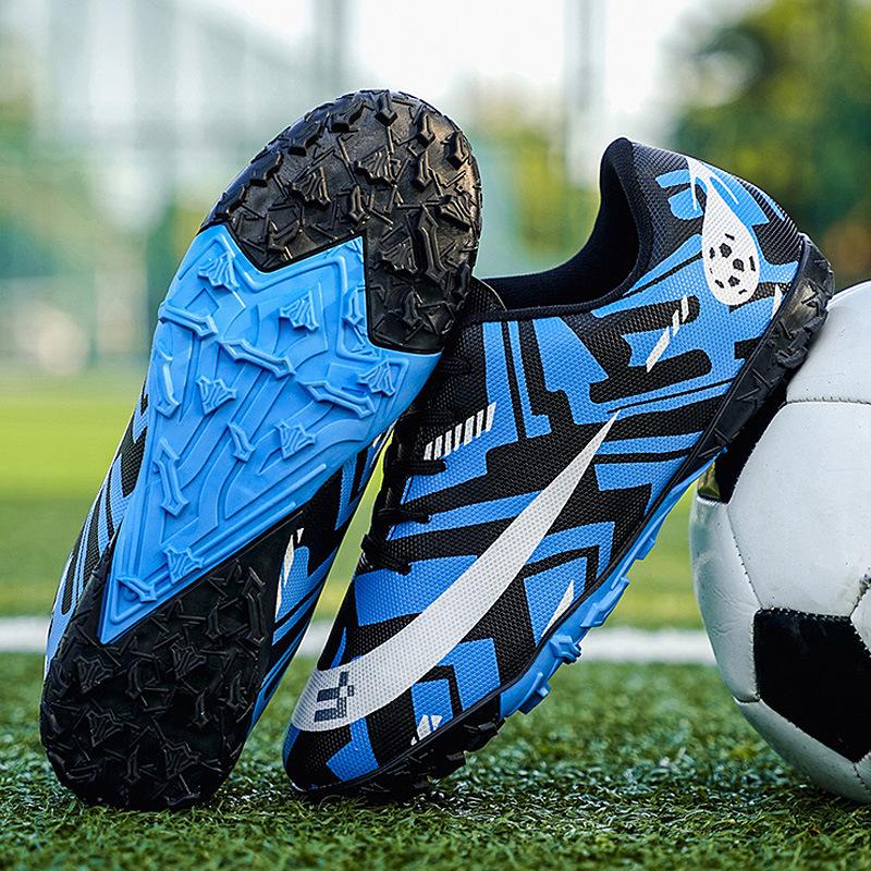 Youth Adult Men's and Large Size Football Shoes Lace-Up Men's TF Broken Nails Elementary School Student Competition AG Long Nails Older Children