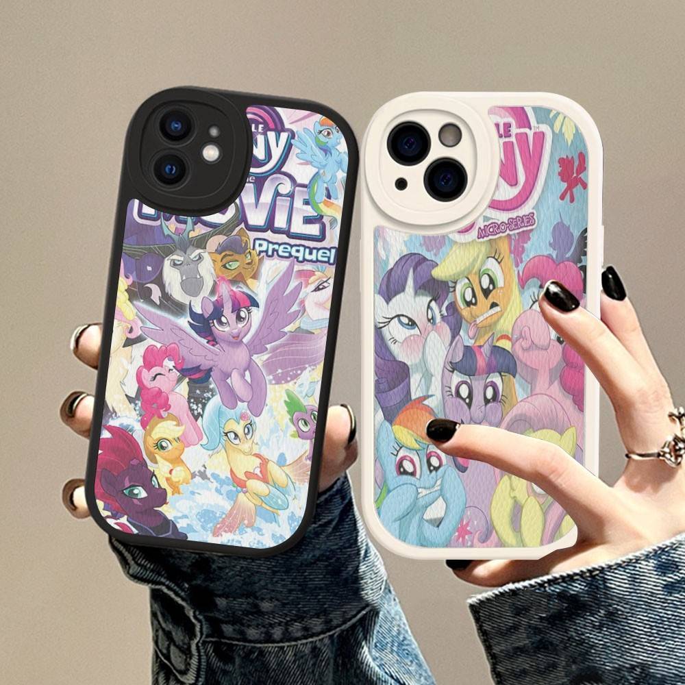 Cute M-My Cartoon P-Pony L-Little Phone Case For IPhone 16 15 14 11 12 13 Pro Max Plus Back Leather Shell
