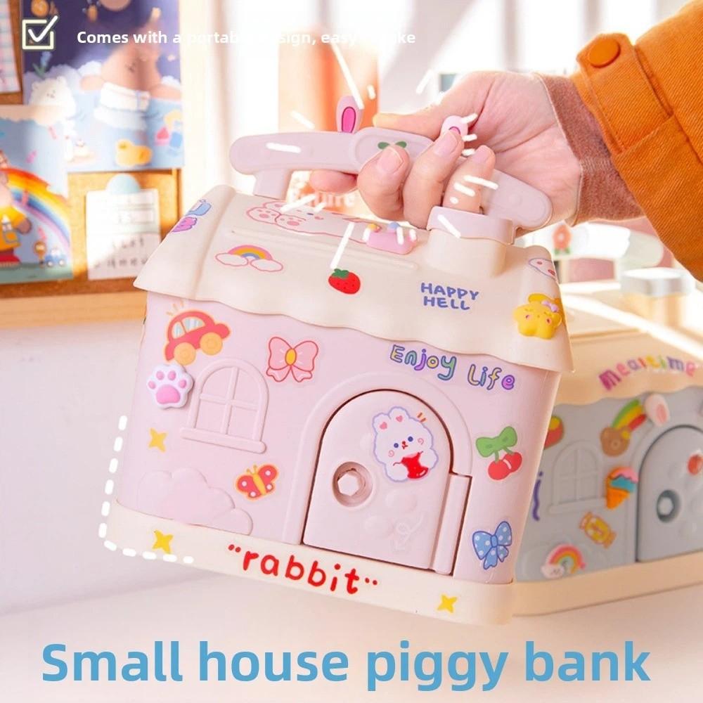 With Lock and Keys House Shape Piggy Bank House Shape Save Money Box Birthday Party