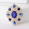 Rhinestone Oval Brooch for Women Unisex Crystal Glass Pins Banquet Party Backpack Gifts Jewelry Accessories