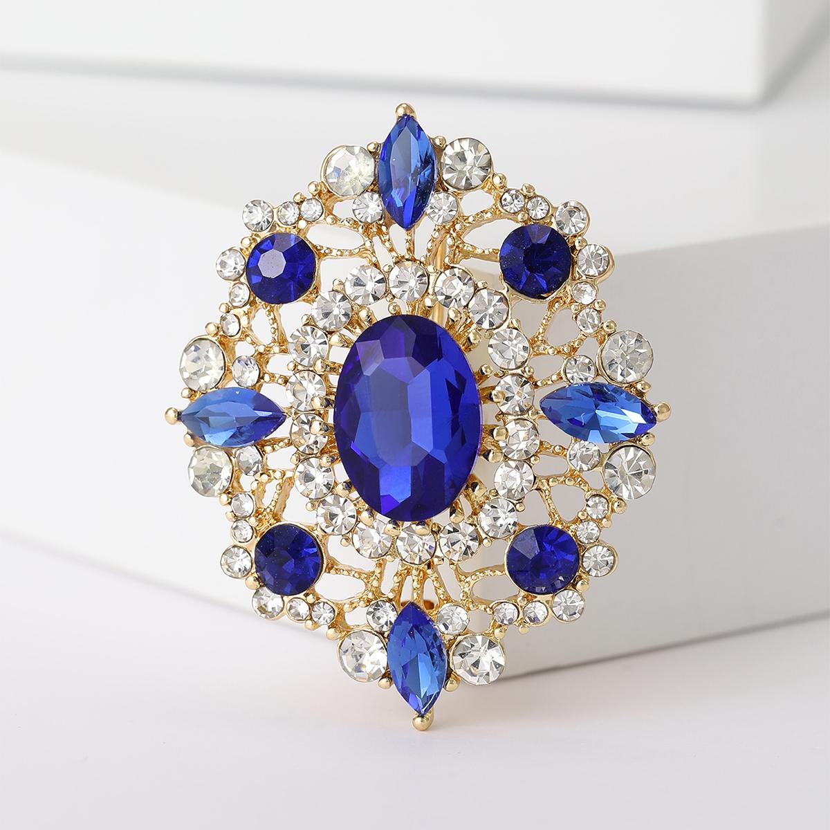 

Rhinestone Oval Brooch for Women Unisex Crystal Glass Pins Banquet Party Backpack Gifts Jewelry Accessories