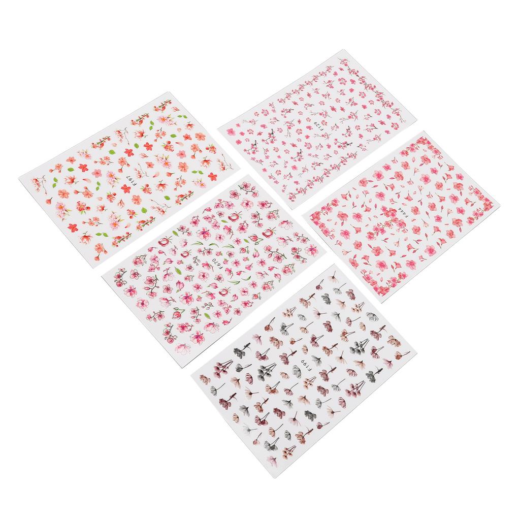 Flower Nail Art Sticker Safe 3D Self Adhesive Nail Art Decals for DIY Nail Art Decorative