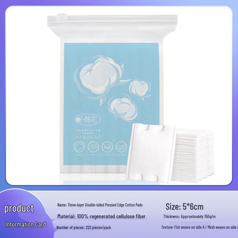 Double-Sided Cotton Makeup Remover Pads - Thickened, Disposable Wet Compress/Thin Mask Pads.