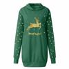 Sweat-shirt à capuche et manches longues pour femmes, imprimé de noël, poche mi-longue, avec poche