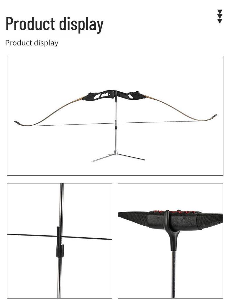 Traditional Recurve Bow Stainless Steel Stand and Storage Rack for Archery Hall