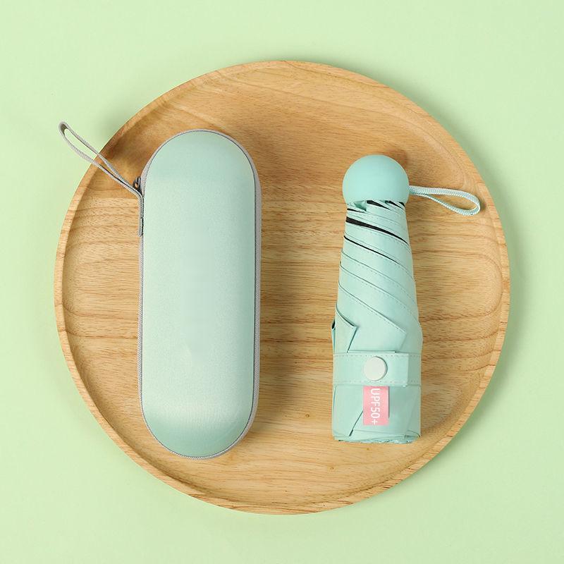 Parasol Capsule Sun Umbrella: 50% Off Mini UV Protection for Women, Dual-Purpose for Sun and Rain.