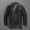 Chinese Size Long Men Leather Coat Genuine Soft Cow Leather Classic Double Breasted Turn Down Collar Leather Jackets For Men Clothing Autumn