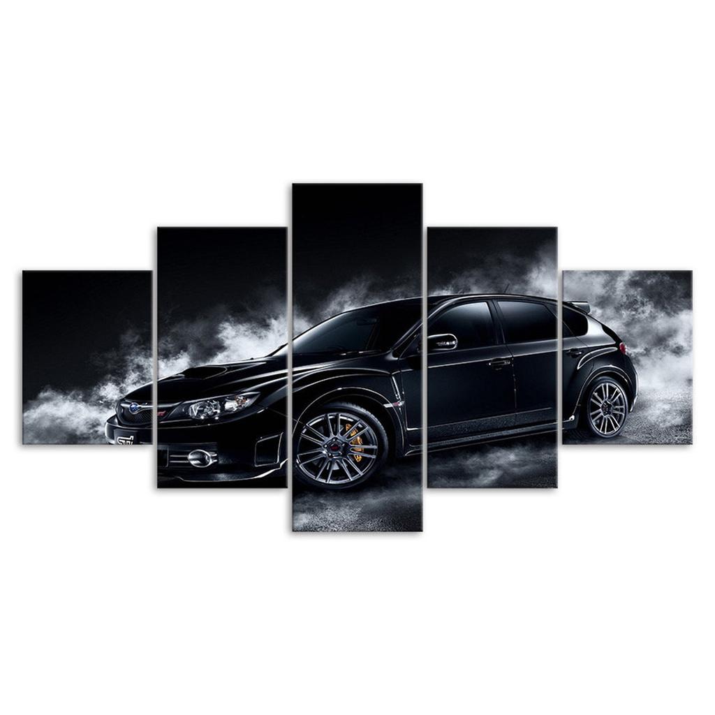 Subaru Impreza WRX Car Canvas 5 Piece Five Panel Print Modern Wall Art Poster Picture Home Decor Gift For Him For Her
