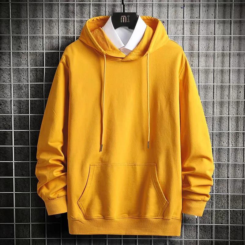 Men's Autumn Lightweight Hong Kong Style Loose Fit Hooded Sweatshirt, Large Size In 280g Combed Cotton.