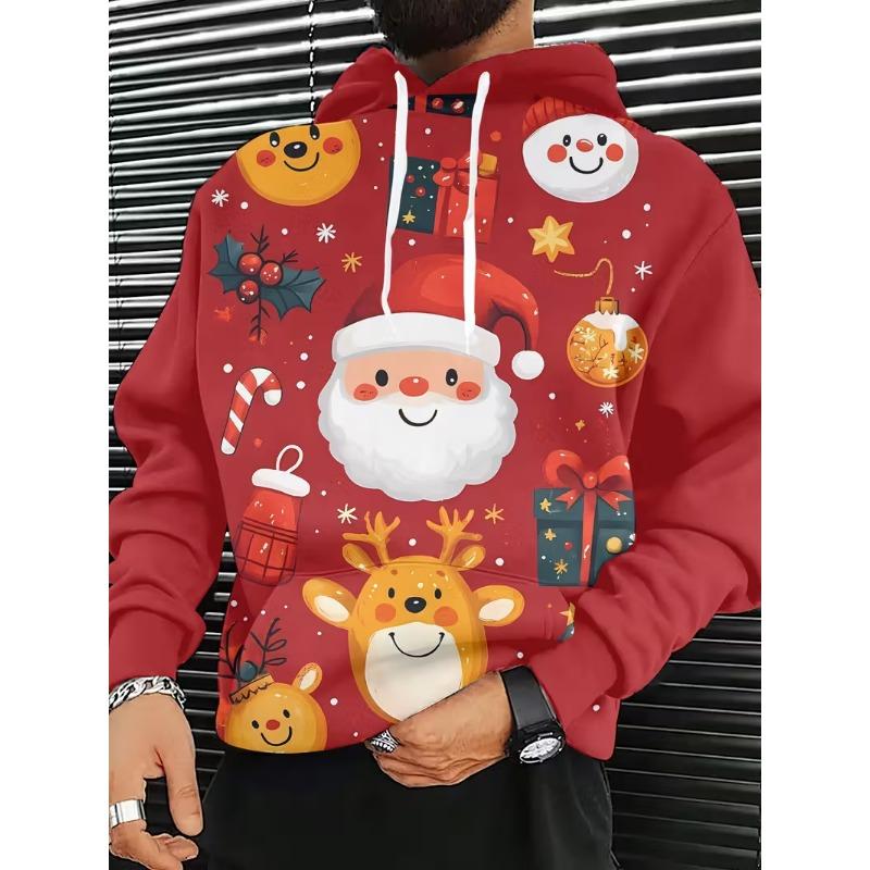 Herren 3D Weihnachtsmann Aufdruck Kapuzenpullover Hoodie Pullover Weihnachten Damen Freizeit Winterkleidung Kostümpartys