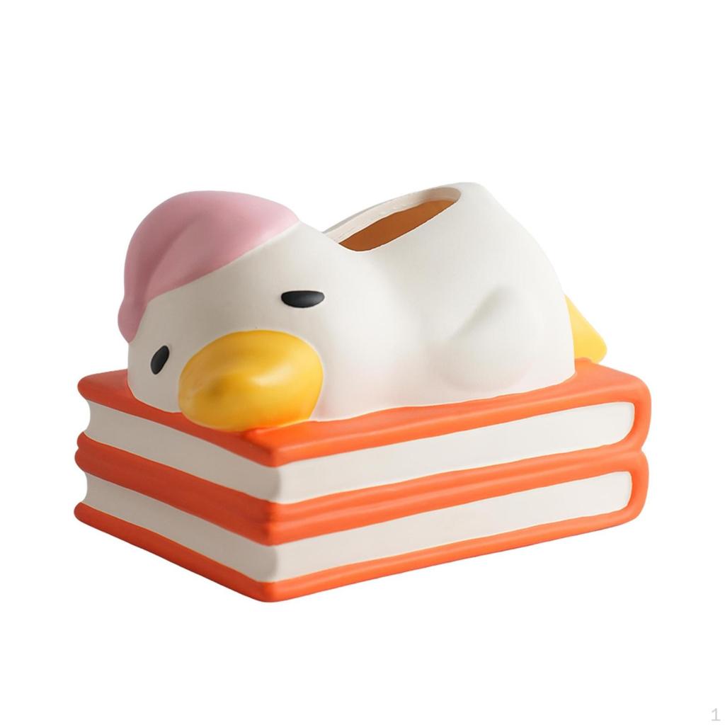 Duck Tissue Box Layered Base DuckShaped Holder Rounded Edges Home Decor for Table, Desk