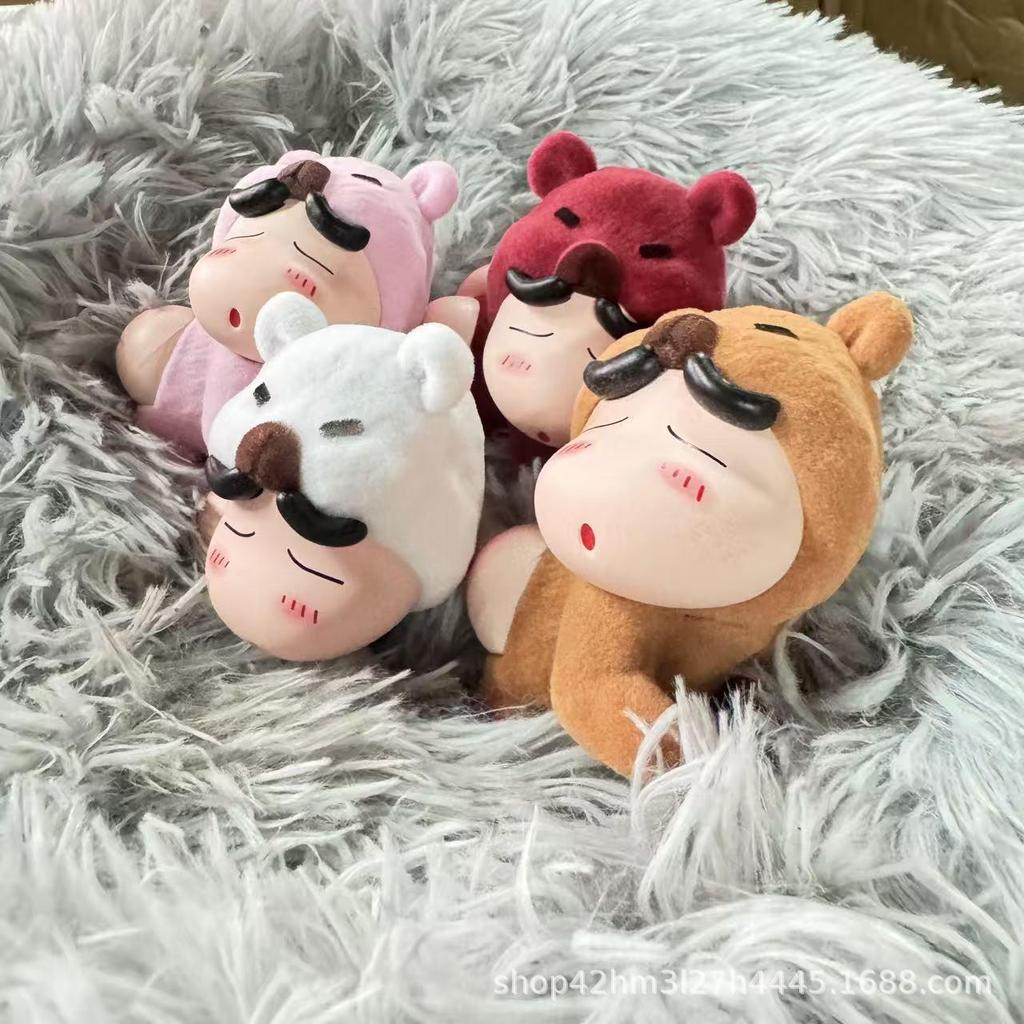 High-Quality Shin-chan Flocked Bear Figure: Cute, Trendy Desktop Ornament and Gift