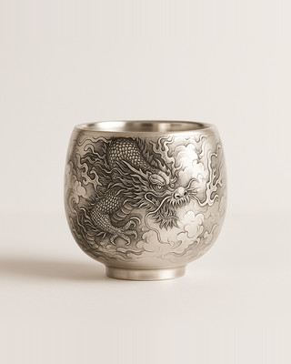 120ml Top Grade Gilded Silver Teacup Chinese Dargon Master Cup Dehua Ceramic Tasting Tea Bowl Personal Chazhan Teaset Drinking