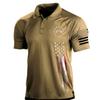 Maglietta POLO casual da uomo, colletto polo, cerniera, manica corta, moda, verde mimetico, uomo