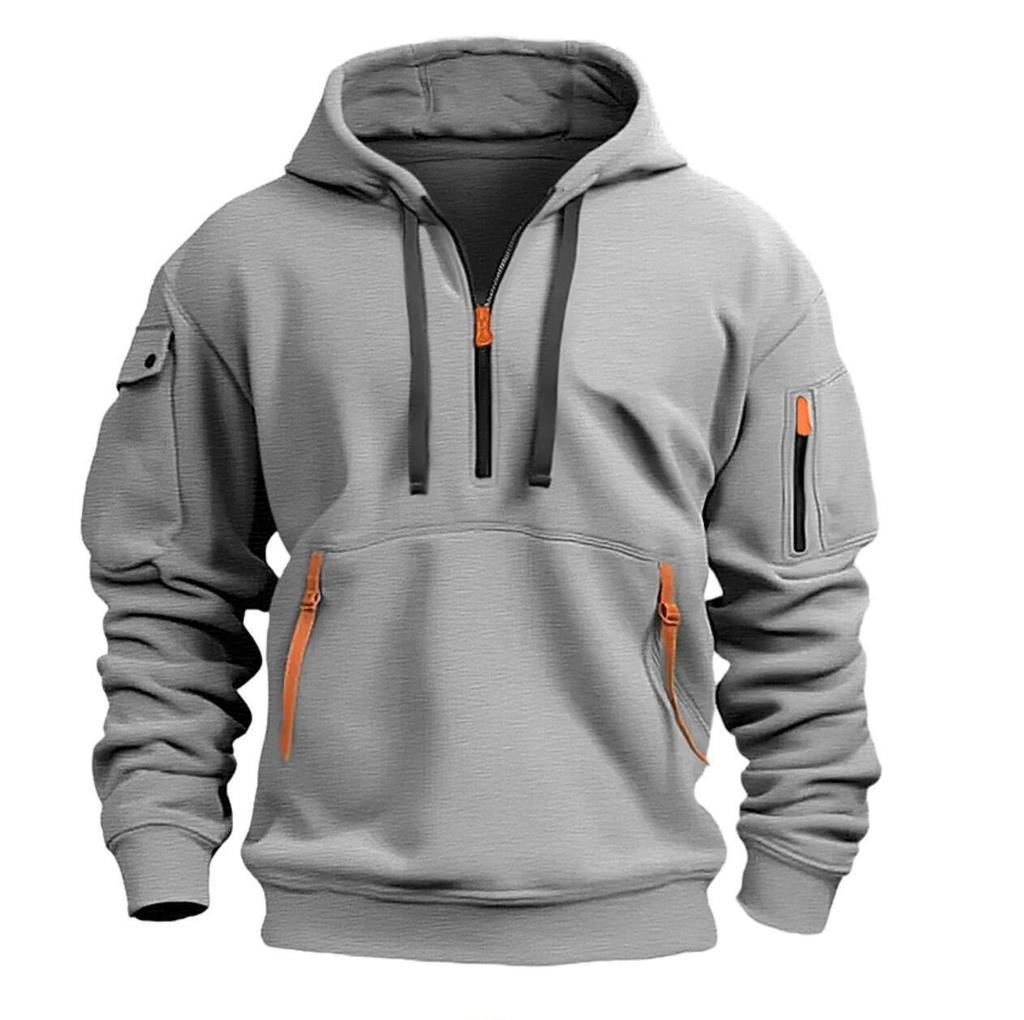 Cotton Dropped Shoulder Hooded Sweatshirt Men's Plus Size Loose Pullover Fashion Sweatshirt