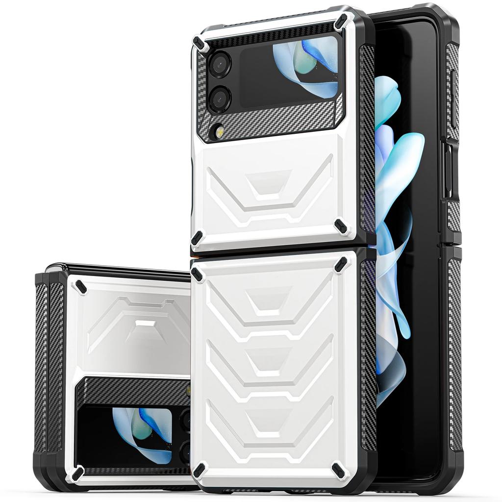 Rugged Phone Case for Samsung Galaxy Z Flip 4 3 5G 2025, Shockproof and Anti-Scratch Silicone Bumper Case for Galaxy Z Flip 4