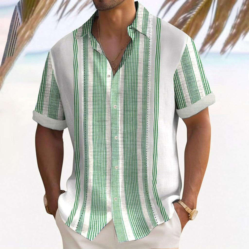 Hawaiian Shirt For Men, Men's Vintage Button Down Bowling Shirts Short Sleeve Summer Beach Shirt