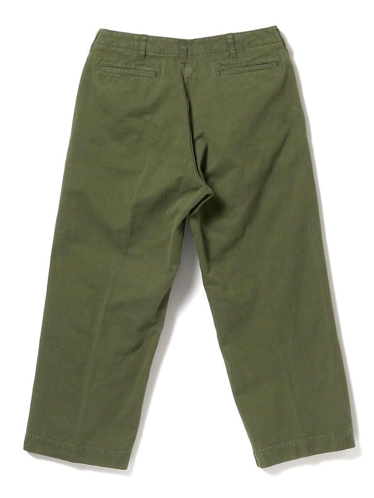 Spodnie Jodełka Twill Spodnie Wojskowe OLIWKOWE XS 38230126791 [Beams Plus] Męskie