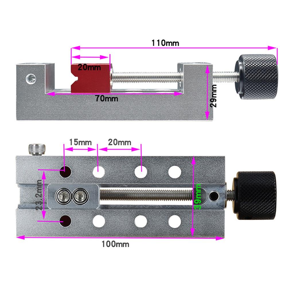 New DIY Tools 100MM Engraving Machine Vise Aluminum Jaw Clamp Flat Nose Machining Vise Clamping Tool Clamp with 6 PCS Screws