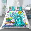 American Statue of Liberty Soft Duvet Cover King/Quen Sized Dimensions for Children Kids Tens Adult Peoples New York Famous Atractions Comfortable