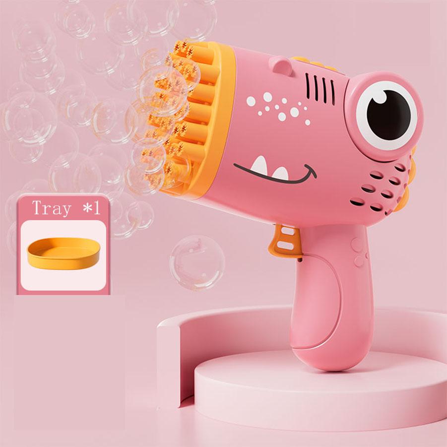 40 Hole Dinosaur Bubble Gun Children's Bubble Gun Handheld Fully Automatic Bubble Machine Without Battery and Bubble Water