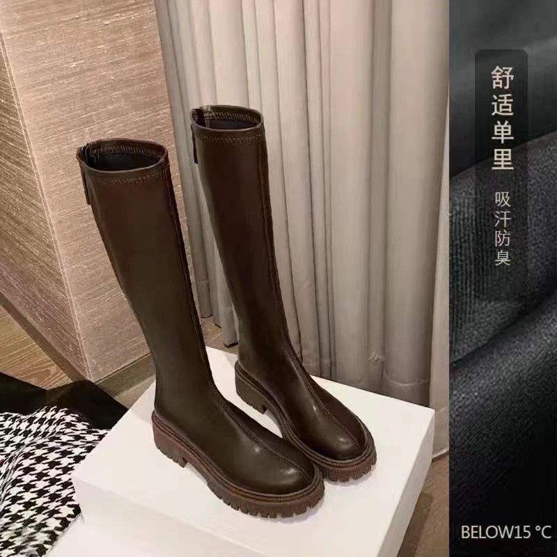 

Long boots 2025 velvet new winter small thin tall knight boots increase height and slim long boots 40