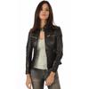 SKINOUTFIT Women's Genuine Lambskin Leather Motorcycle Slim Fit Biker Jacket Black Coat
