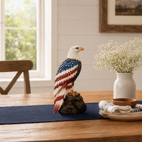 Eagle Statue Lamp American Flag Eagle-Shaped Lamp, 250th Anniversary Patriotic Desk Realistic Tabletop 3D Sculpture Light Bird Night Light,