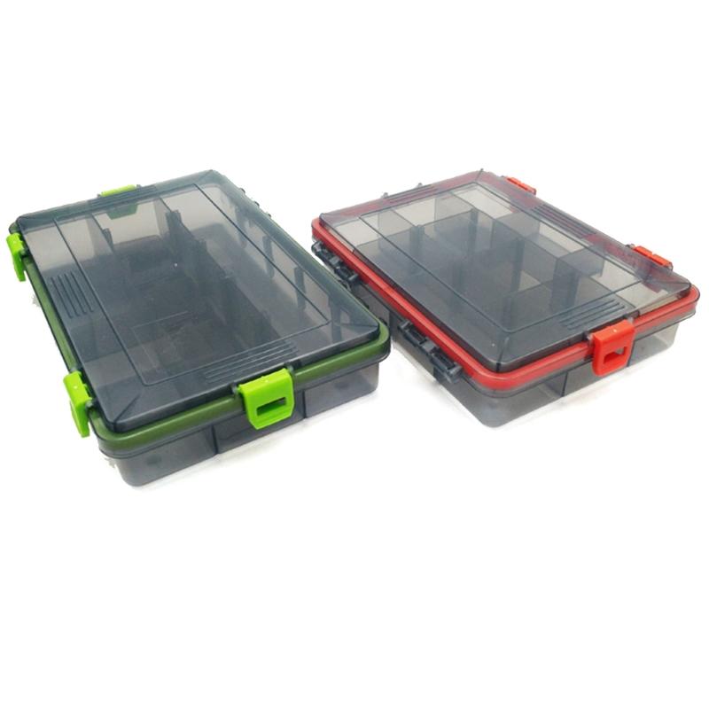 Wasserdichte Angelzubehör-Organizerbox Tackle-Einsatzbox mit verstellbaren Einsätzen Transparente Aufbewahrungsbox für Angelköder