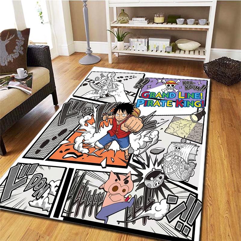 Tappeto Tappeto Artistico One Piece per Soggiorno Camera da Letto Casa Decorazione Divano Bambini Gioco Tappetino Antiscivolo per Pavimento