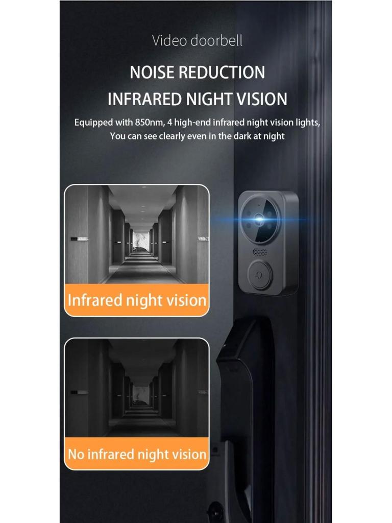 4.3-Inch Smart Wireless Video Doorbell with Two-Way Talk and Peephole Camera