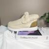 Women's Cross-Border Autumn/Winter Flat Shoes with Plush Fur Trim and Velvet Lining