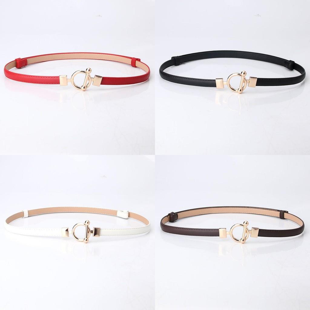 Womens Adjustable Pu Leather Belt With Metal Buckle For Office And Casual Wear