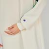 Champion Shirt Long Crew Pale White Dress, Sleeve, Neck, One-Point Embroidery, One-Piece Dress, Women's Basic, CW-B004,